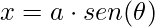 \displaystyle x=a\cdot sen(\theta )