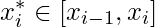 x^{*}_{i}\in[x_{i-1},x_{i}]