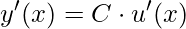 y'(x)=C\cdot u'(x)