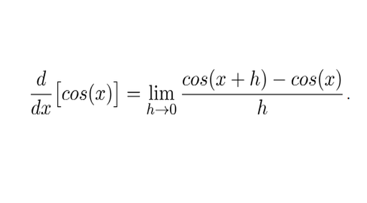 Demonstração da derivada da função cosseno