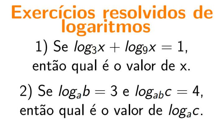Alguns exercícios resolvidos de logaritmos